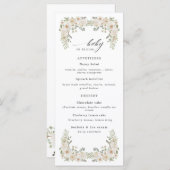 baby shower fleuri d'ivoire de bébé menu (Devant / Derrière)