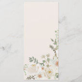 baby shower fleuri d'ivoire de bébé menu (Dos)