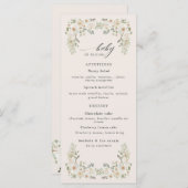 baby shower fleuri d'ivoire de bébé menu (Devant / Derrière)