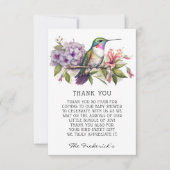 Baby shower Flora Colibri Merci Cartes (Devant)