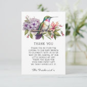 Baby shower Flora Colibri Merci Cartes (Debout devant)