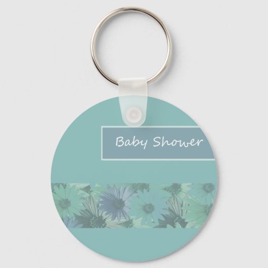 baby shower floraalgroen sleutelhanger (Voorkant)