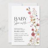 Baby shower Floral, Baby Sprinkle Invitation (Devant)