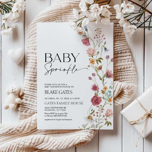 Baby shower Floral, Baby Sprinkle Invitation