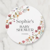 Baby shower Floral Bedankjes Labels (Voorkant)
