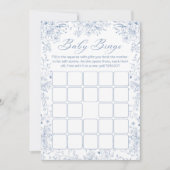 Baby shower Floral Bleu Carte de jeu (Devant)