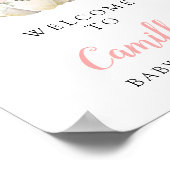 Baby shower floral Citrouille Affiche de bienvenue (Coin)