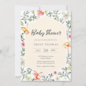 Baby shower floral coloré Invitation - neutre (Devant)