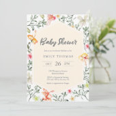 Baby shower floral coloré Invitation - neutre (Debout devant)