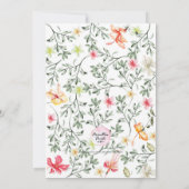 Baby shower floral coloré Invitation - neutre (Dos)