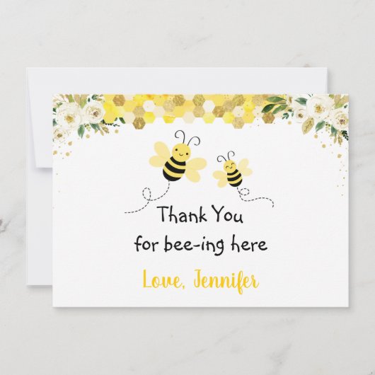 Baby shower Floral d'Abeille Merci (Devant)
