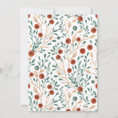 Baby shower floral de renard mignon Invitation (Dos)