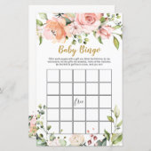 Baby shower Floral de verdure Bingo feuille de jeu (Devant / Derrière)