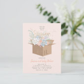Baby shower floral délicat par courrier Invitation (Debout devant)