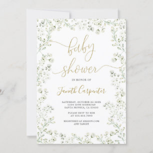 Baby shower floral du souffle du bébé Invitation