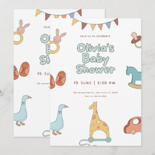 Baby Shower Floral Elegant Invitation Design