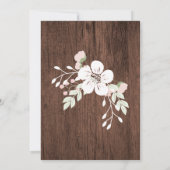 Baby shower floral en bois rustique Invitation (Dos)