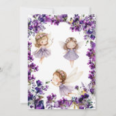 Baby shower Floral Fairy Violet Invitation photo (Dos)