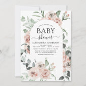 Baby shower Floral Greenery Kaart (Voorkant)