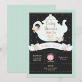Baby shower Floral High Tea Party Invitation (Devant / Derrière)