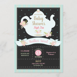 Baby shower Floral High Tea Party Invitation