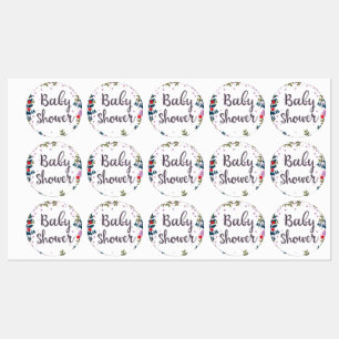Baby shower Floral Invite Labels