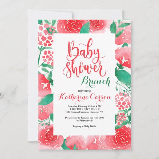 Baby shower Floral Kaart (Voorkant)