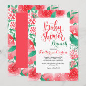 Baby shower Floral Kaart (Voorkant / Achterkant)