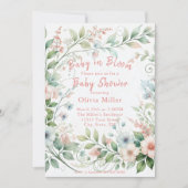 Baby shower floral Pastel Invitation pour filles (Devant)