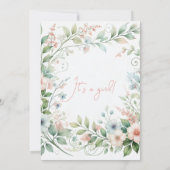 Baby shower floral Pastel Invitation pour filles (Dos)