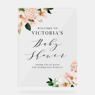 Baby shower floral rose pâle Magnolias
