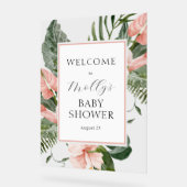 Baby shower floral rose tropical Bienvenue (Angle)
