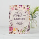 Baby shower floral russe Invitation Boho Party (Debout devant)