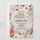 Baby shower floral russe Invitation Boho Party (Devant)