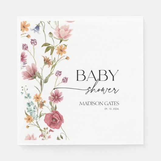 Baby shower Floral Servet (Voorkant)