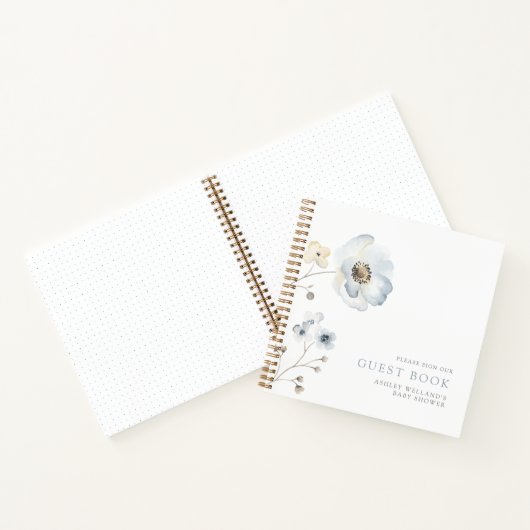 Baby shower floral simple et moderne pâle Livre d' (Intérieur)