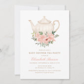 Baby shower Floral Tea Party Invitation (Devant)