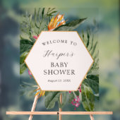 Baby shower floral tropical Bienvenue (Neutre)