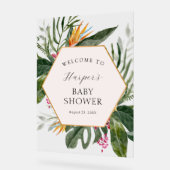 Baby shower floral tropical Bienvenue (Angle)