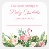 Baby shower floral tropical Étiquettes de plaque r (Devant)