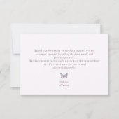 Baby shower floral violet Carte de remerciements p (Dos)