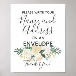 Baby shower Flowers Return Address Sign Poster