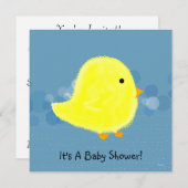 baby shower Fluffy Chick CustomizabIe Invitation (Devant / Derrière)