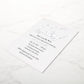 Baby shower Folie Uitnodiging, Script, Hart, Jonge Folie Uitnodiging (Gedraaid)