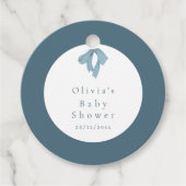 Baby Shower for Boy – Blue Bow , Customizable  Bedankjes Labels (Voorkant)