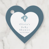 Baby Shower for Boy – Blue Bow , Customizable   Bedankjes Labels (Voorkant)