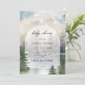 baby shower forestier d'hiver magique Invitation (Debout devant)