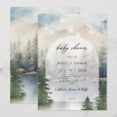 baby shower forestier d'hiver magique Invitation (Devant / Derrière)