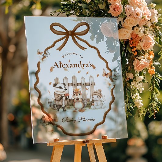 Baby shower forestier En vichy neutre