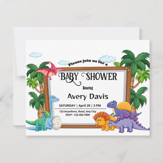 Baby shower forêt thème Invitation Card (Devant)